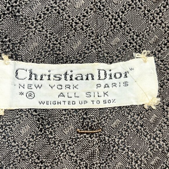 VTG  60's  Christian Dior 100% Silk Tie  Wide Mossy Green Geometric‎ Collectible - Picture 2 of 7